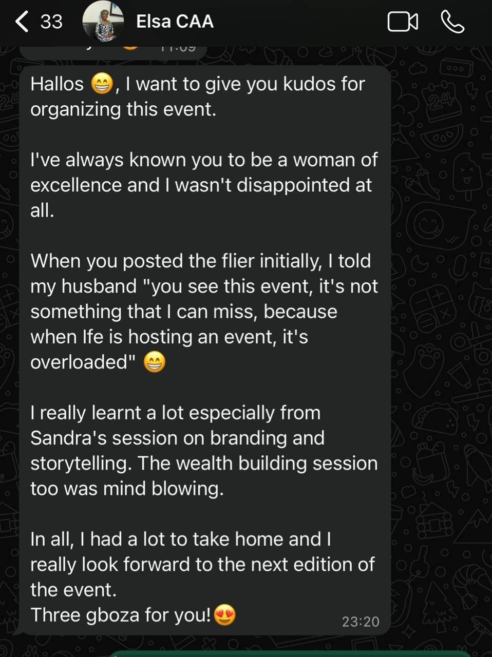 Review from a past Influence Corner attendee